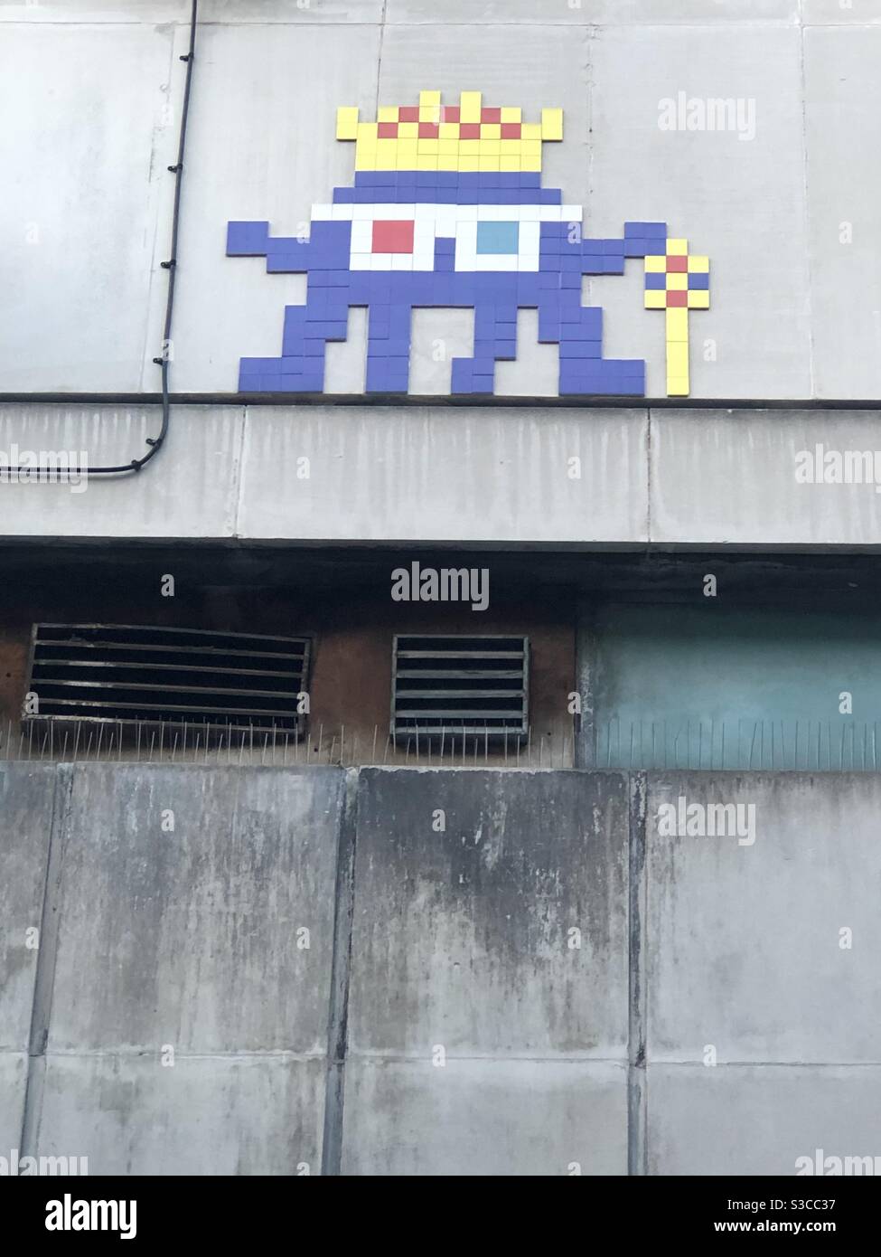 Space invader Chinatown London January 2021 - Smartphone Captured Stock Image