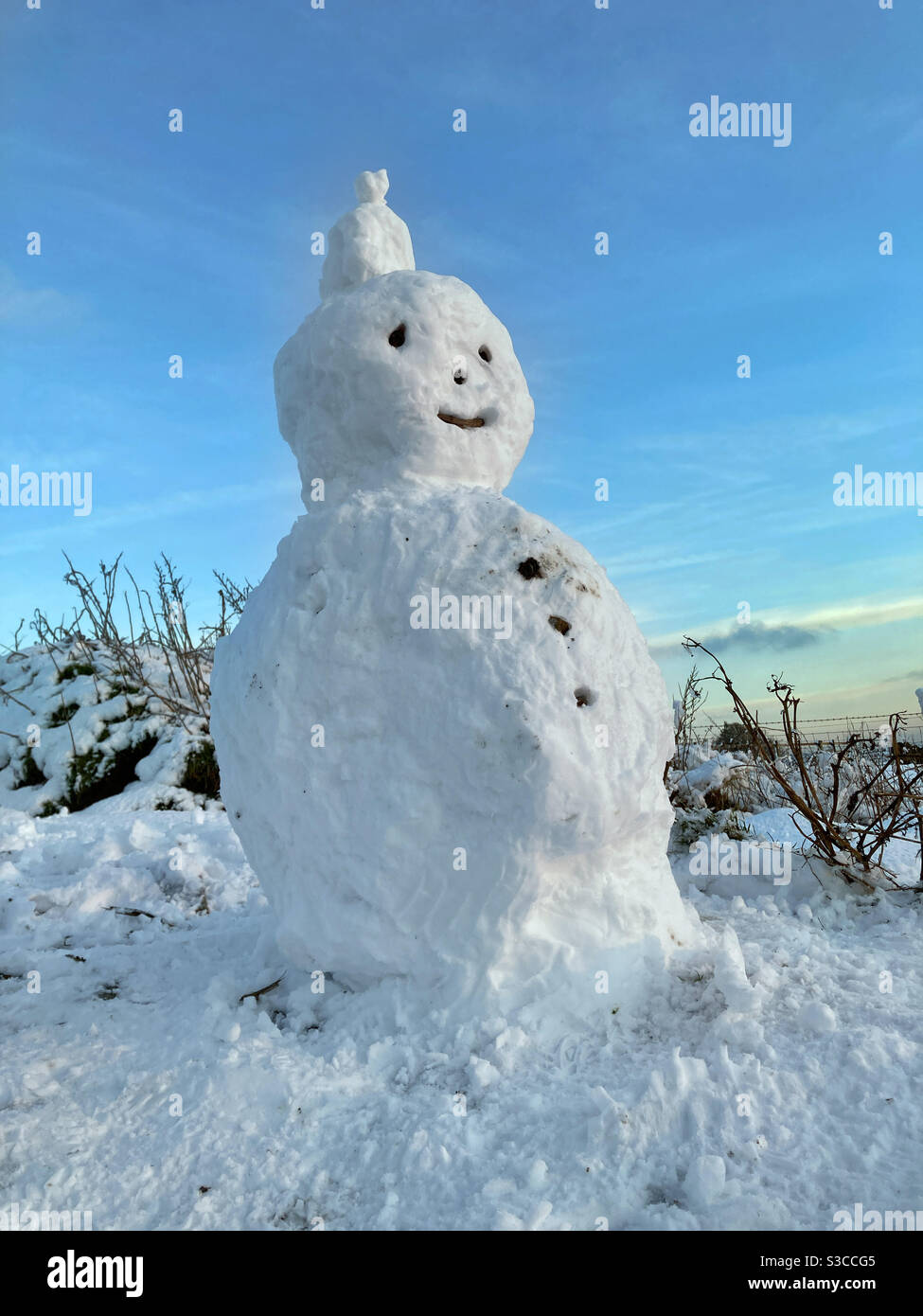 Yorkshire snow man Stock Photo