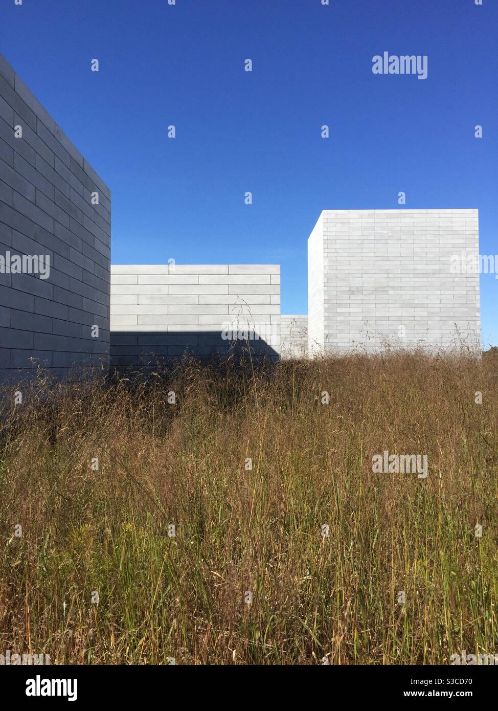 Buildings on the grounds of the Glenstone Museum in Potomac, Maryland. - Smartphone Captured Stock Image