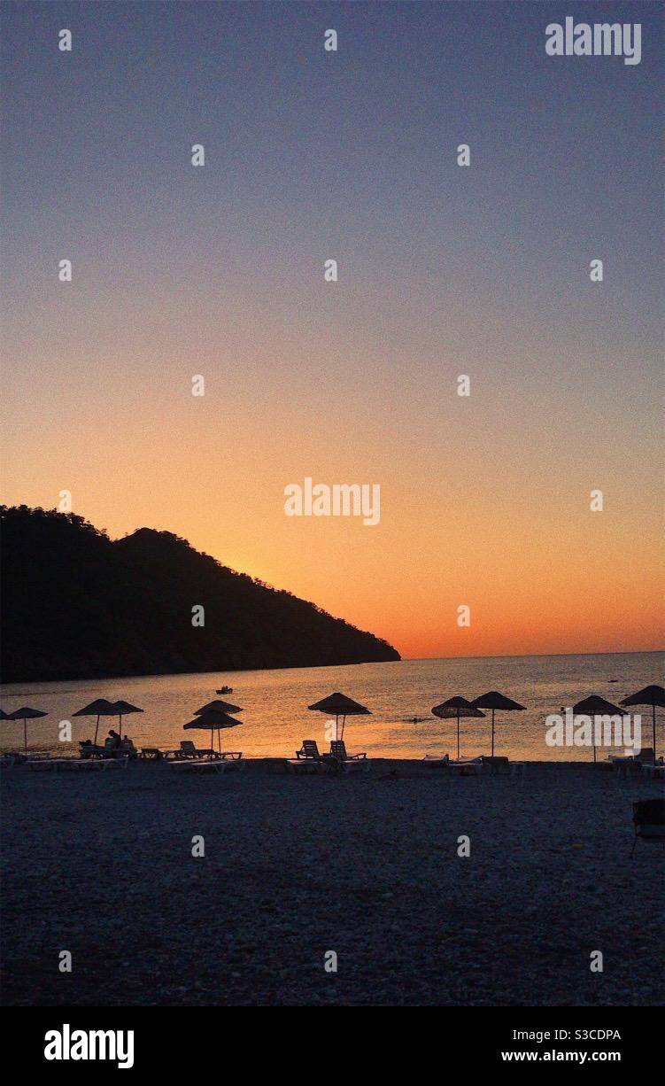 combination of sunrise and sunset Stock Photo - Alamy