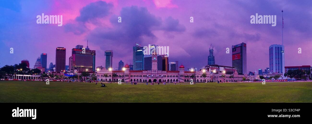 Menacing sunset at Merdeka Square in Kuala Lumpur Malaysia Stock Photo