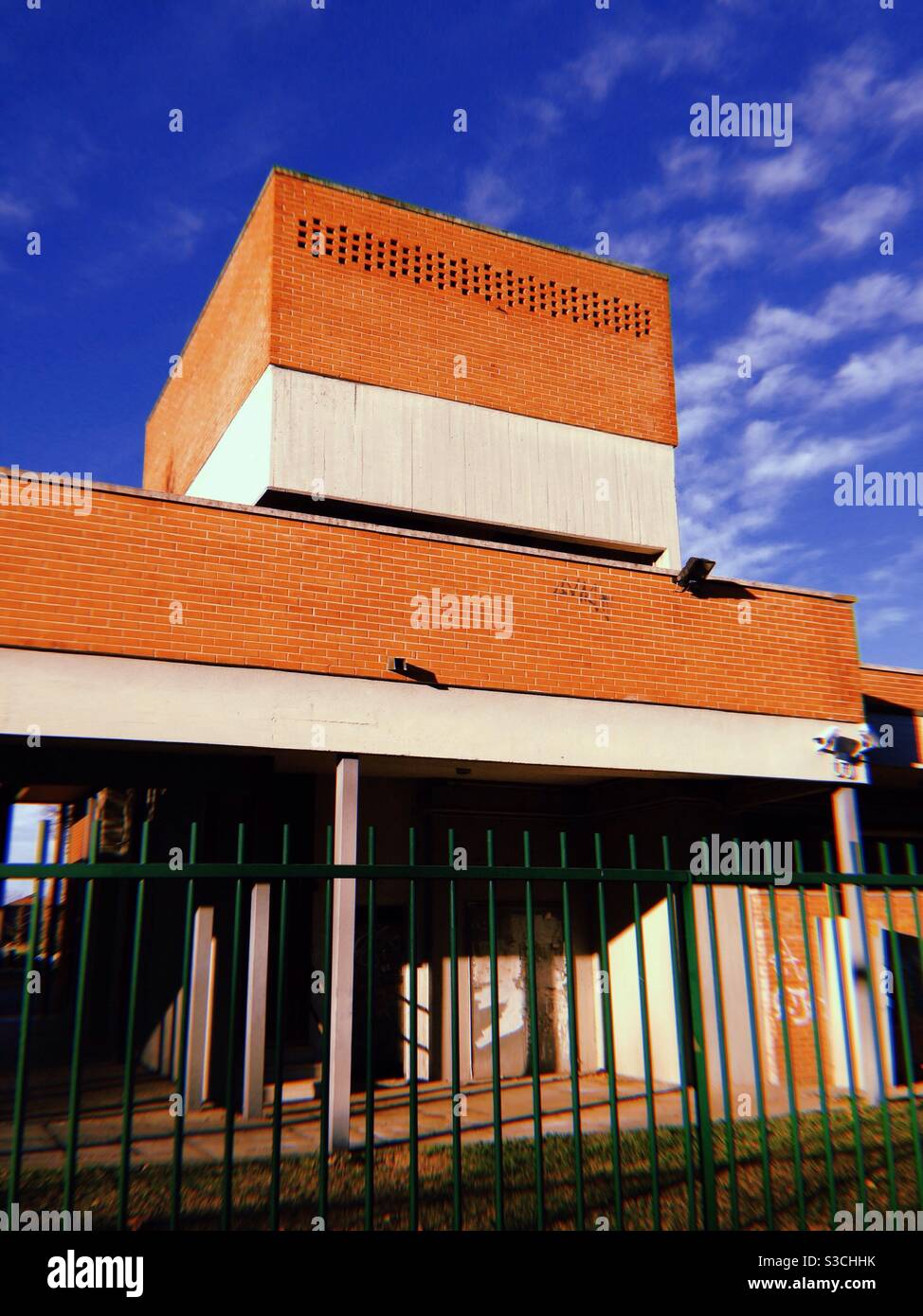 A public building in Cornaredo, Lombardy, Italy, 2018. - Smartphone Captured Stock Image