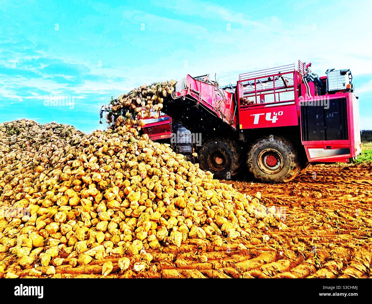 Holmer sugar beet harvester - Smartphone Captured Stock Image