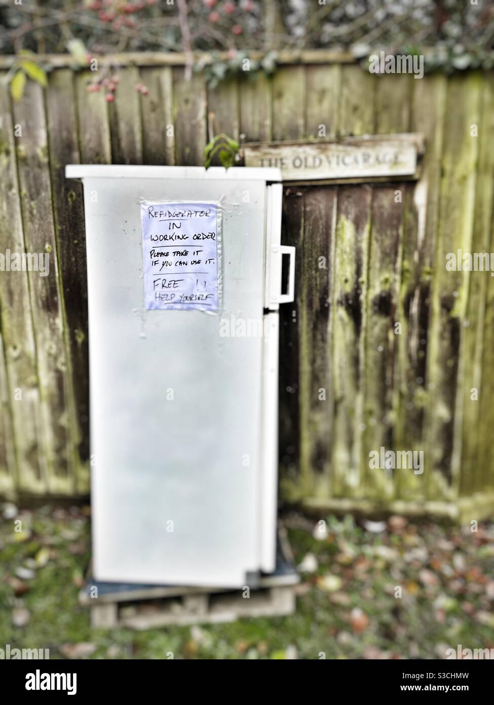 Refrigerator in working order, yours if you want it. - Smartphone Captured Stock Image