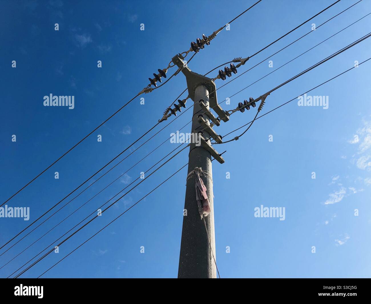Power lines - Smartphone Captured Stock Image