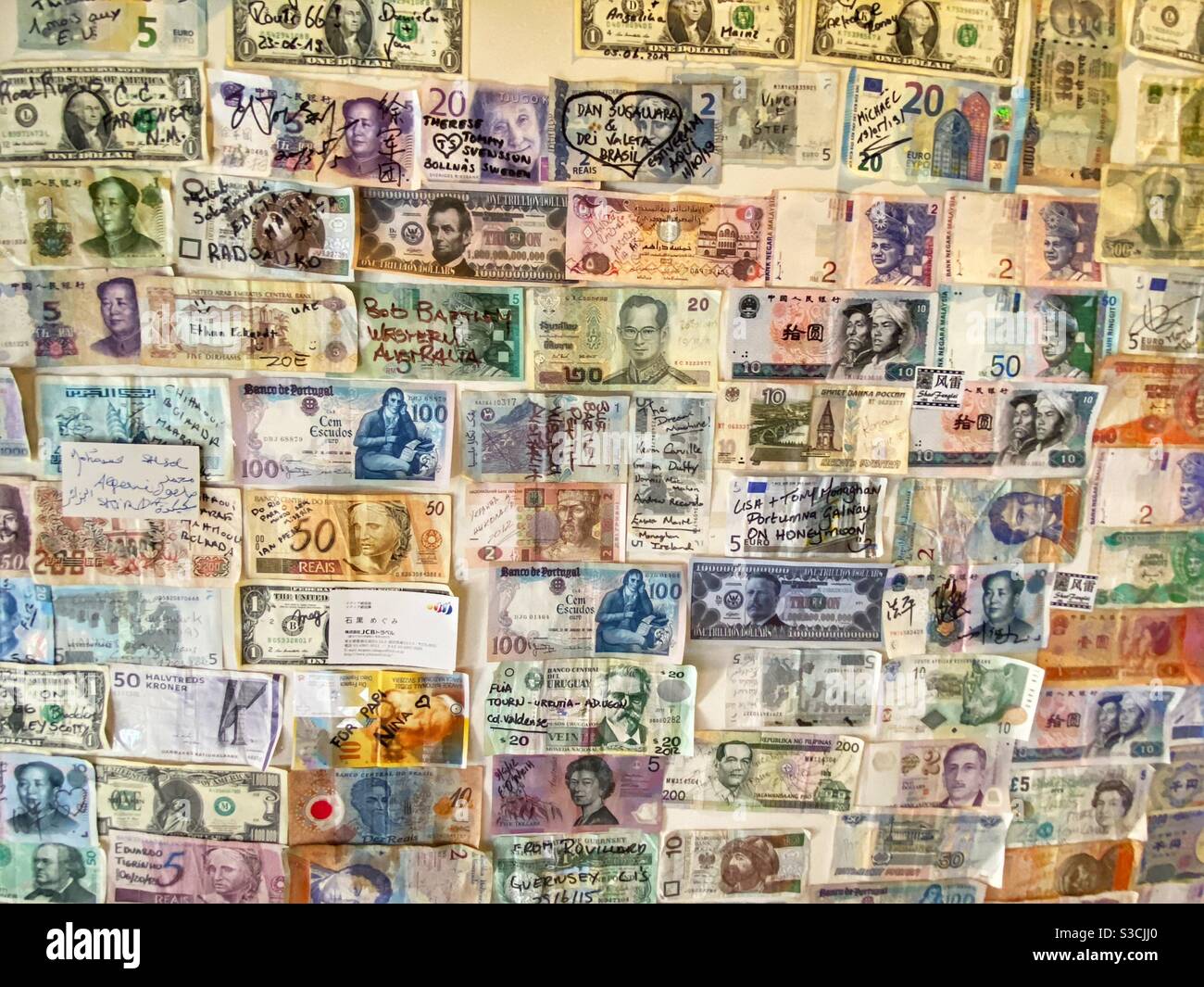 Currency from around the world. - Smartphone Captured Stock Image