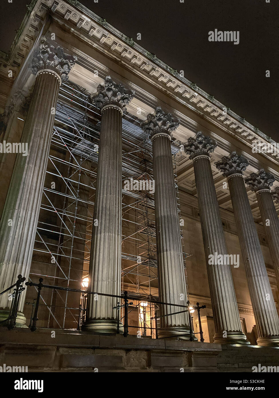 St George’s Hall Liverpool undergoing restoration - Smartphone Captured Stock Image