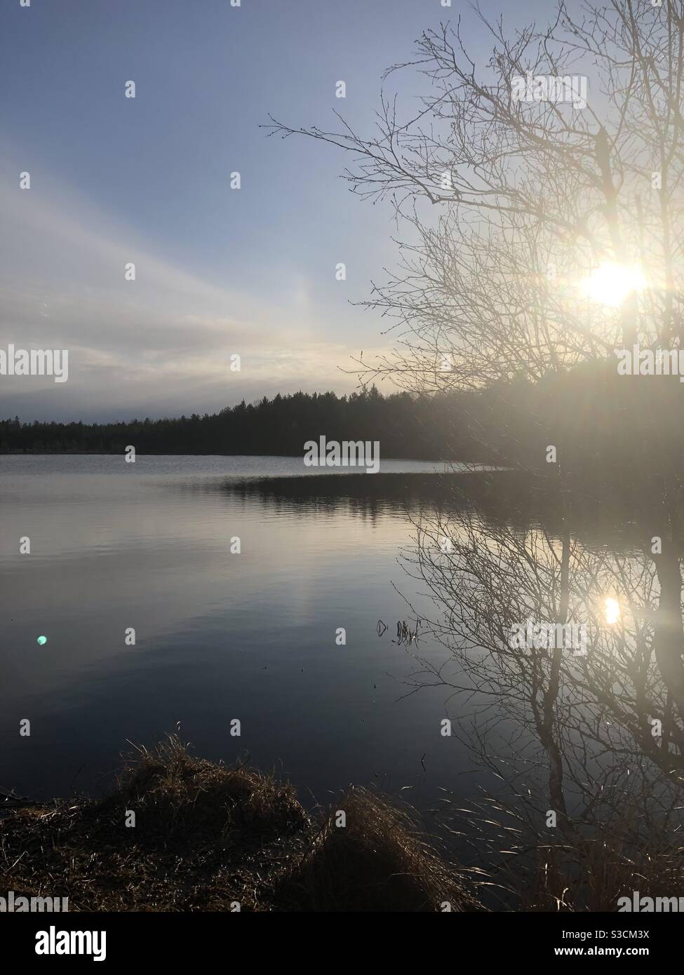 Lake with sun 🙂 just beautiful Stock Photo