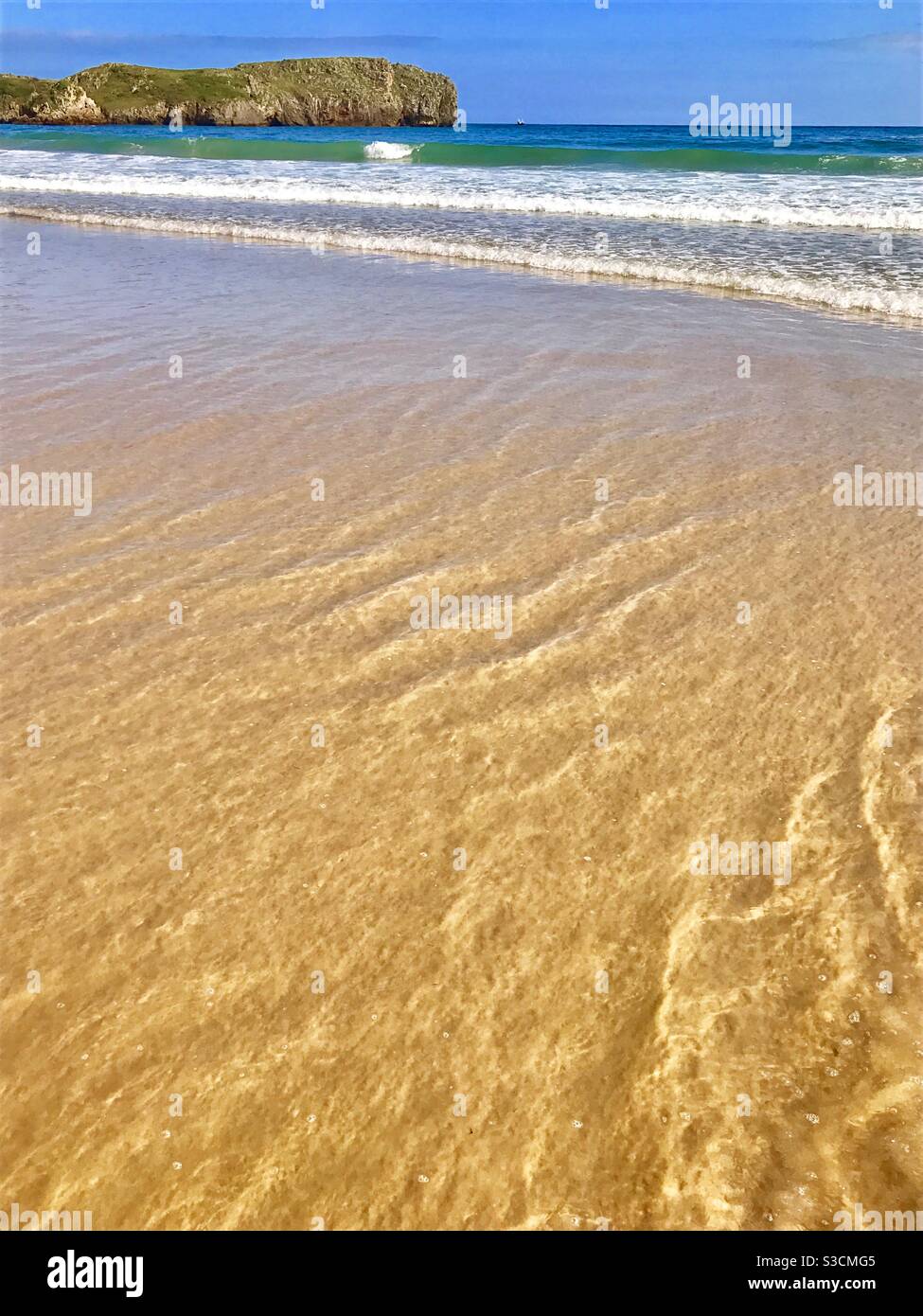 Sea shore. Torimbia beach, Asturias, Spain. - Smartphone Captured Stock Image