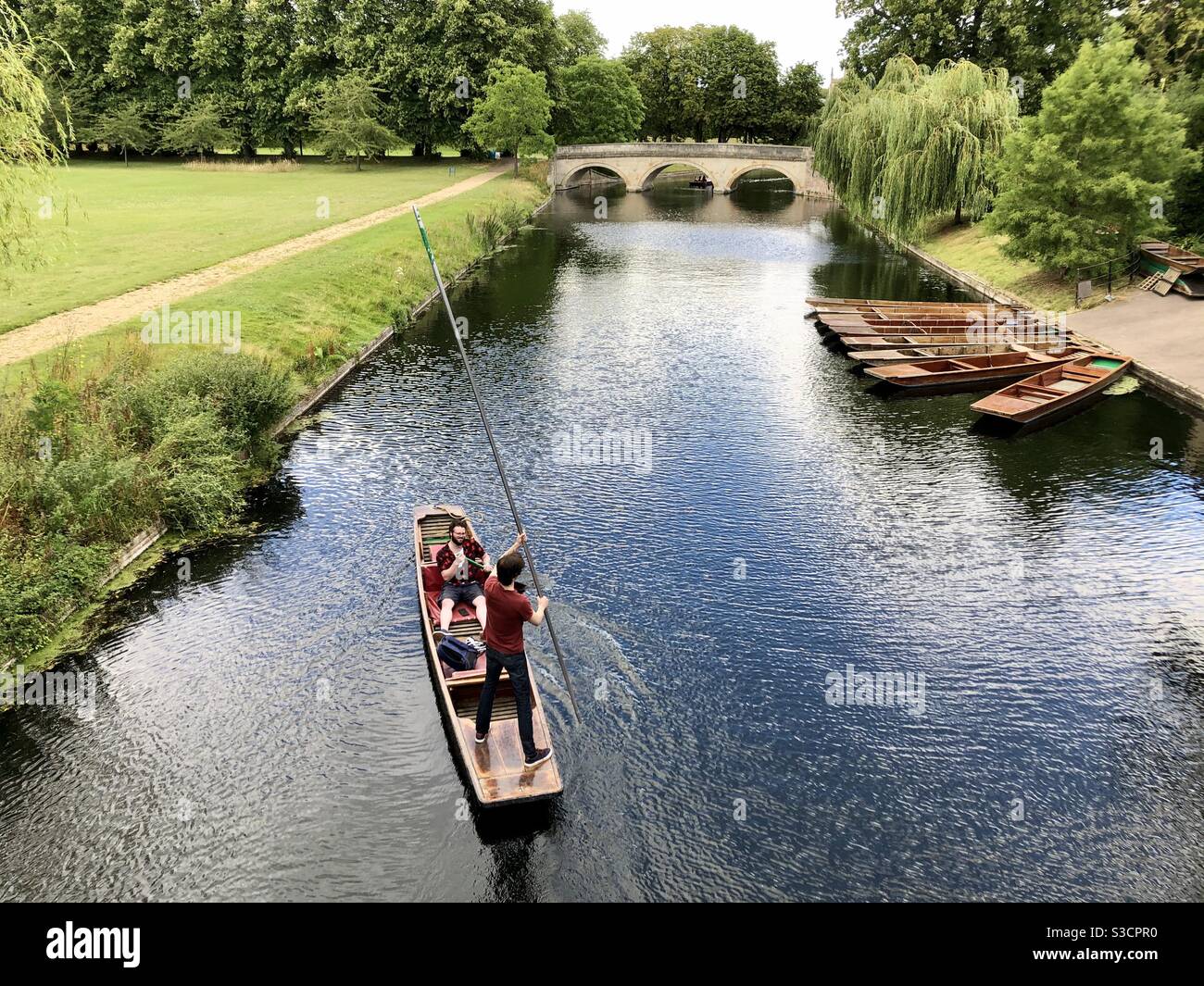 Punting on the river Cam - Smartphone Captured Stock Image