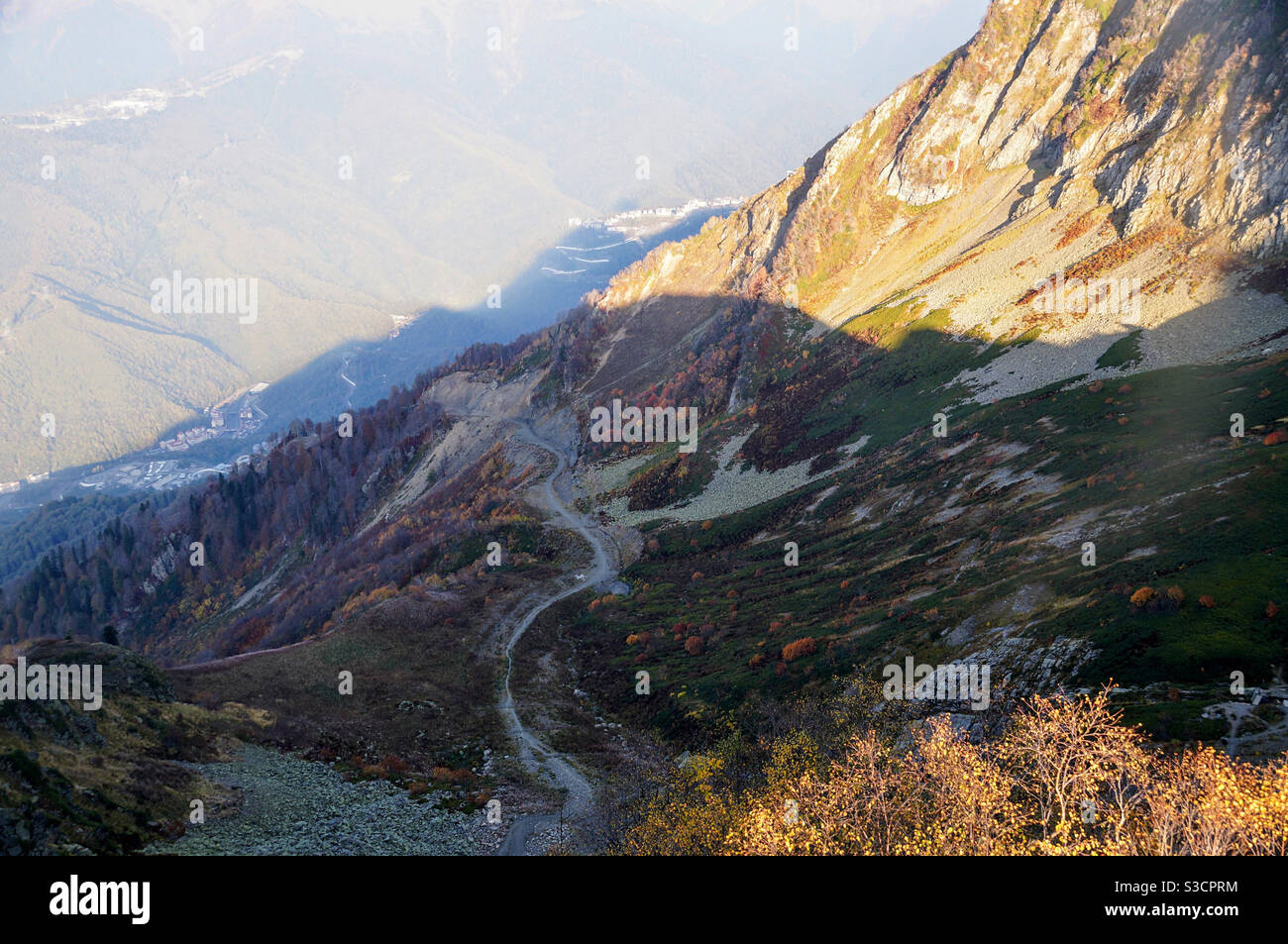 Play of light and shadow on the mountainside - Smartphone Captured Stock Image