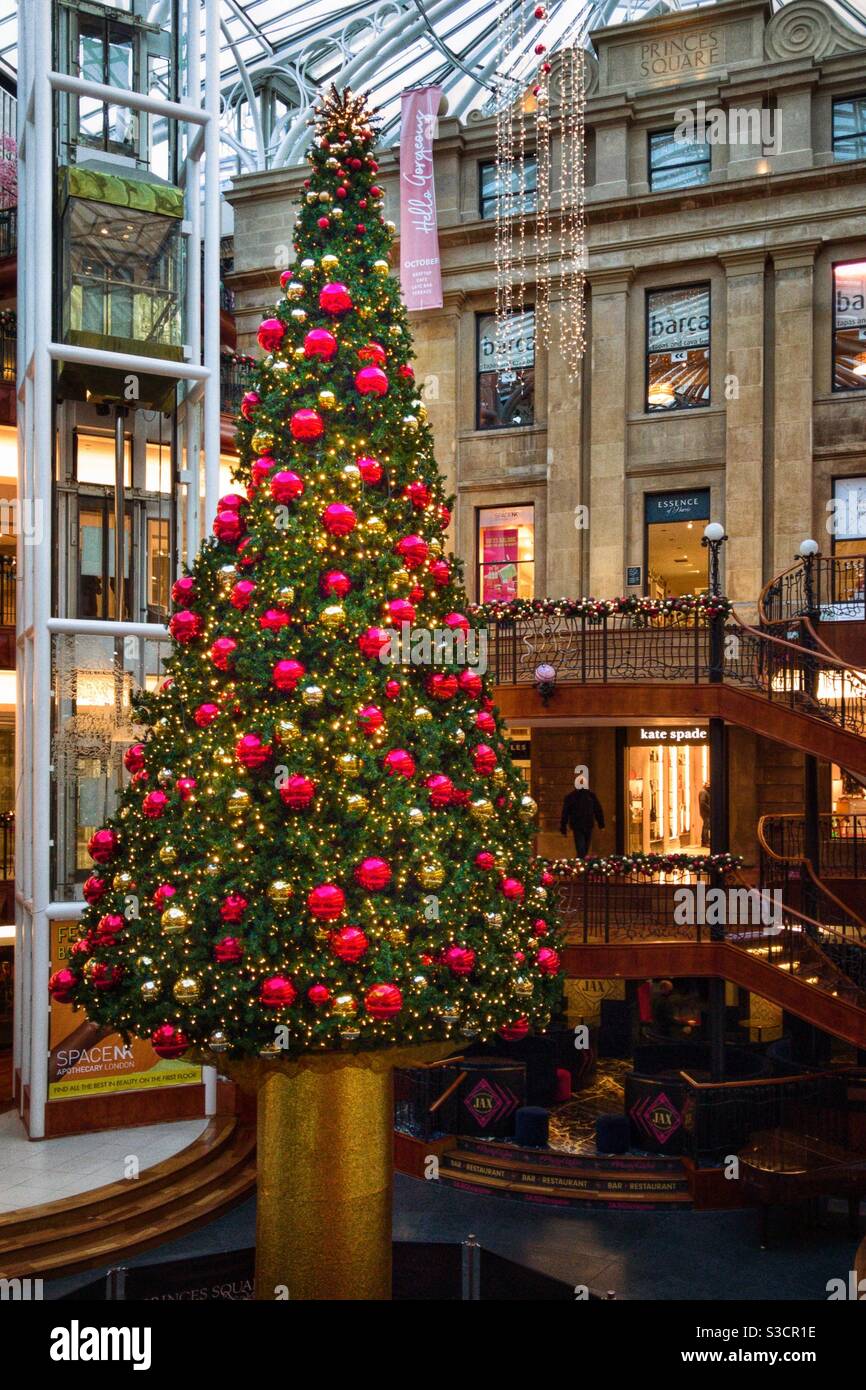 Christmas tree in Princes Square Glasgow Stock Photo Alamy