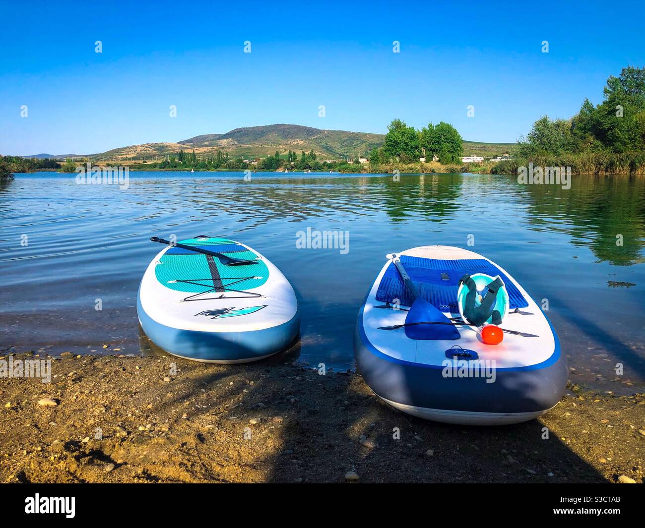 Paddle boats on the shore - Smartphone Captured Stock Image