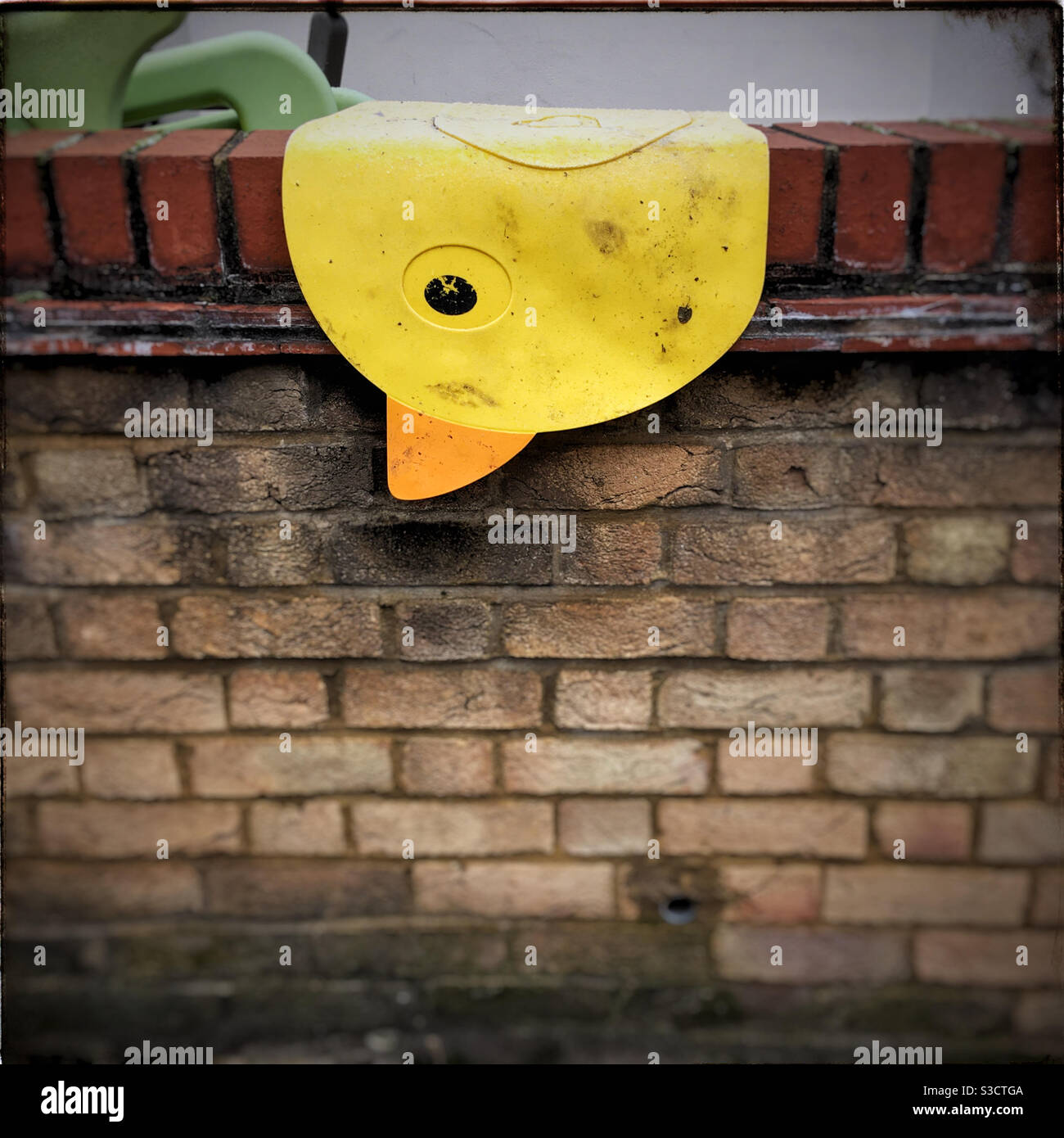 Chick mat left out on a wall - Smartphone Captured Stock Image
