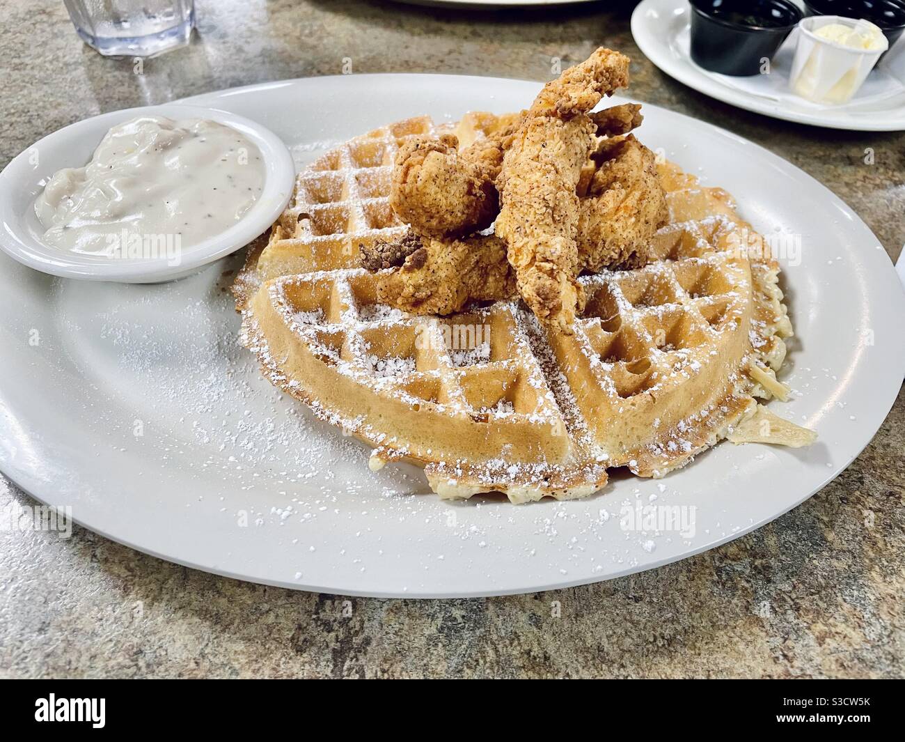 Chicken And Waffles High Resolution Stock Photography And Images Alamy