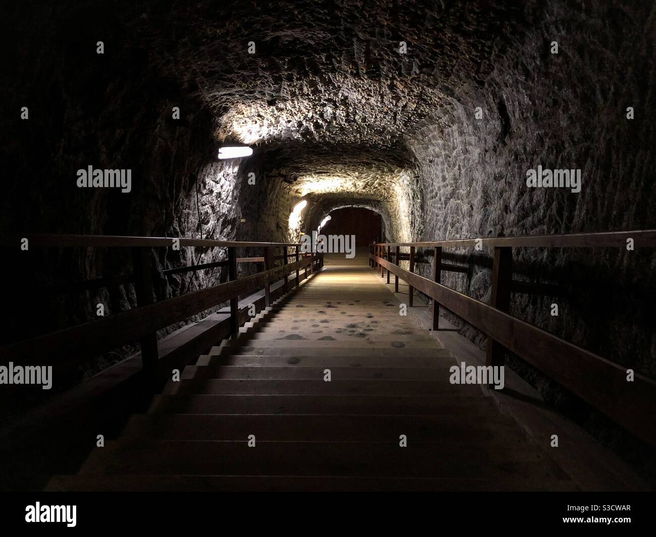 Descent in a salt mine - Smartphone Captured Stock Image