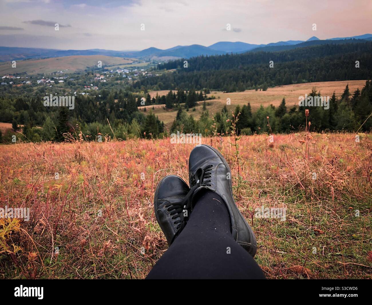 Feet view over the mountains - Smartphone Captured Stock Image
