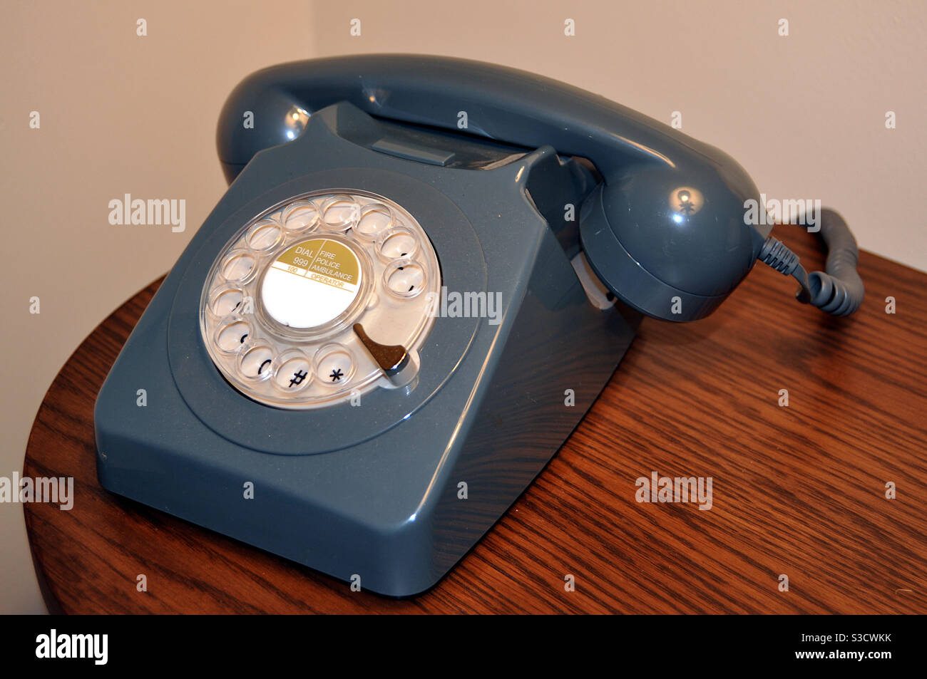 Retro British Telephone on Desk - Smartphone Captured Stock Image