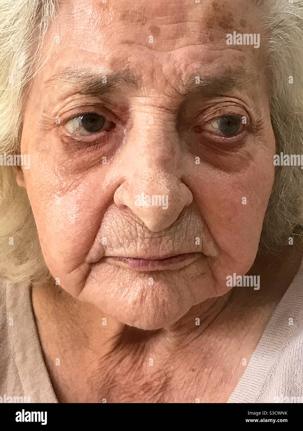 Old lady. Close view. - Smartphone Captured Stock Image