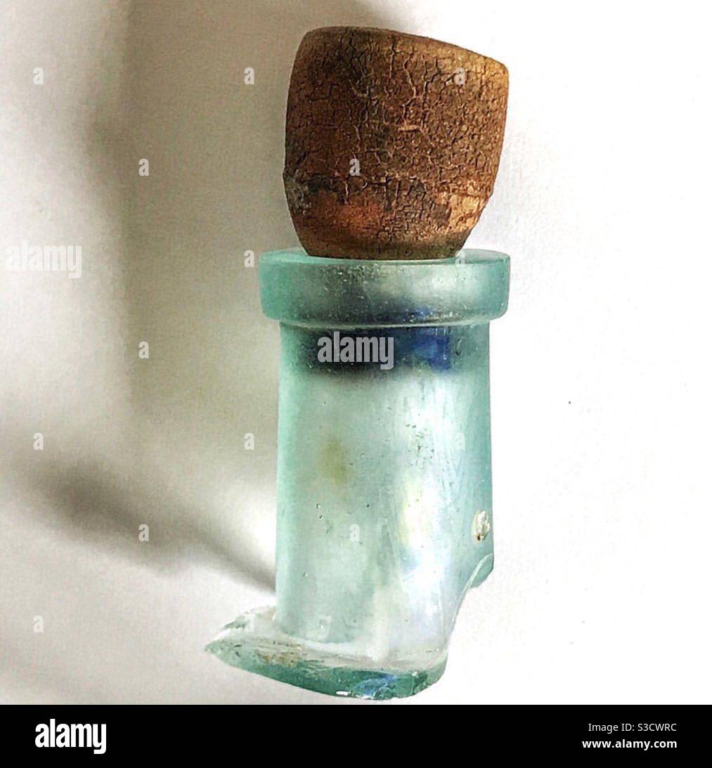 Cork in a broken bottle neck Stock Photo Alamy
