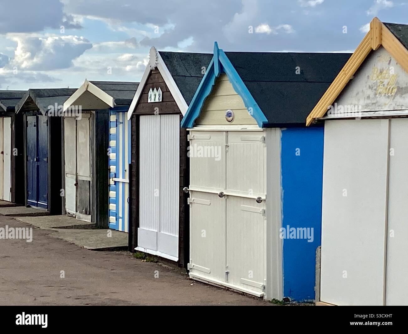Shoeburyness Beach Huts Stock Photo Alamy