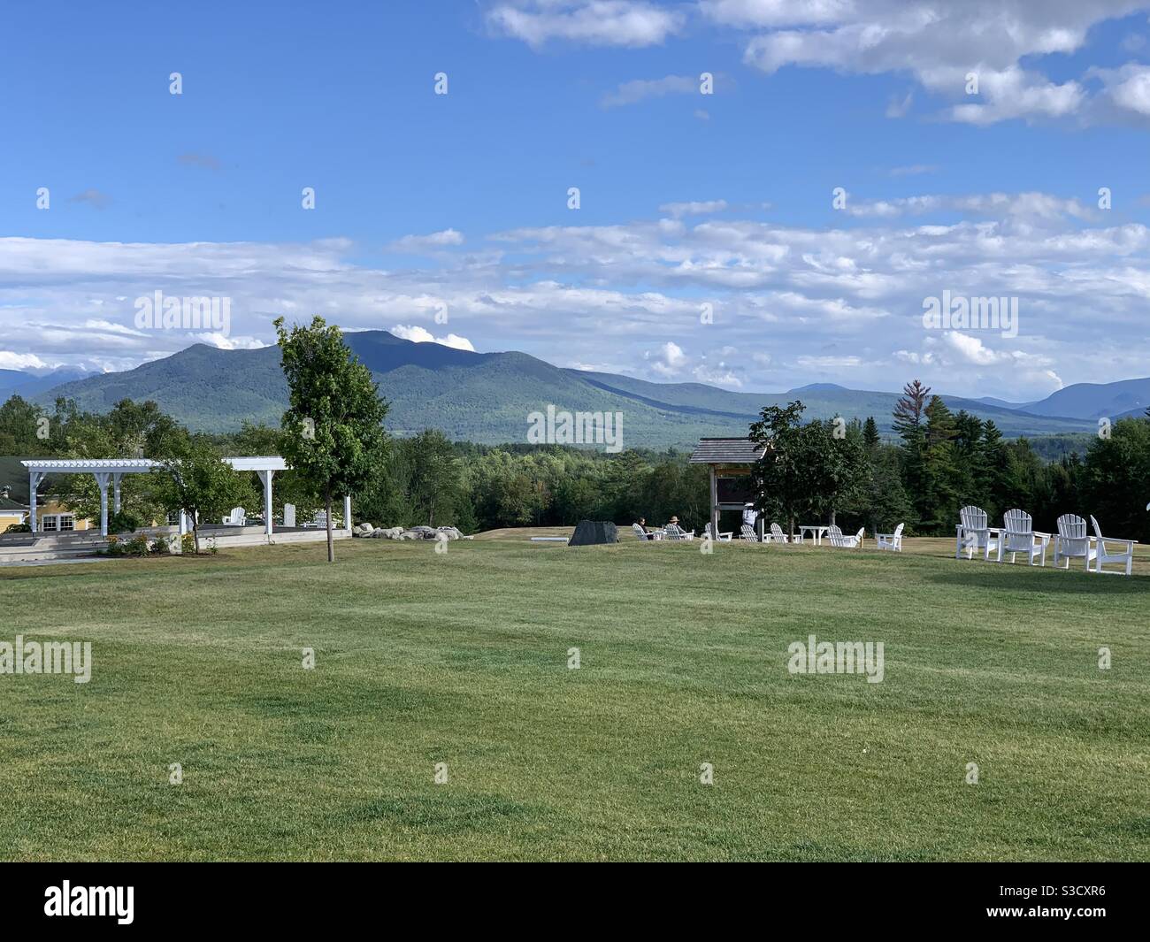 Grounds of the Mountain View Grand Resort and Spa, Whitefield, New Hampshire, United States - Smartphone Captured Stock Image