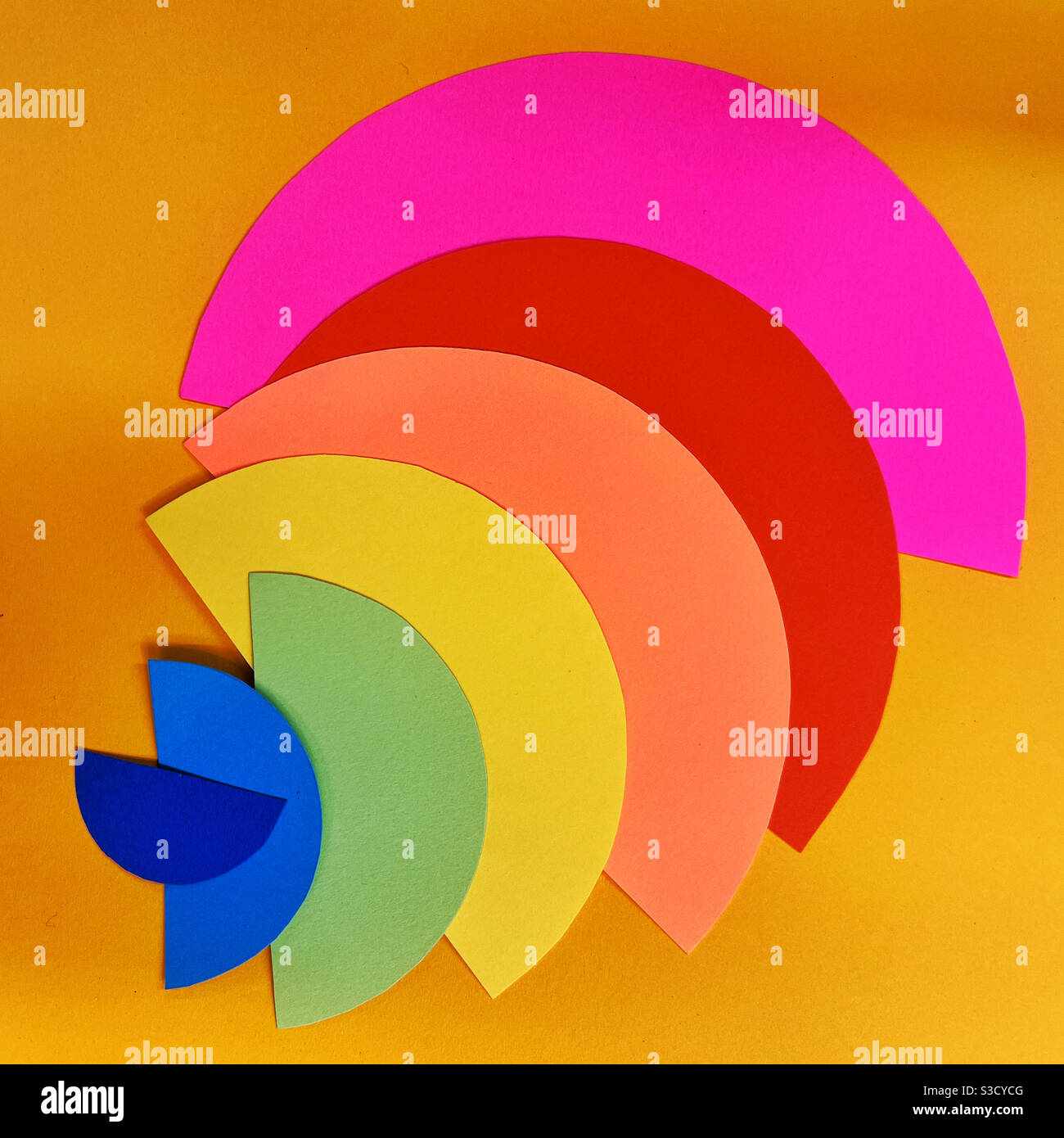 Abstract paper collage in neon colors - Smartphone Captured Stock Image