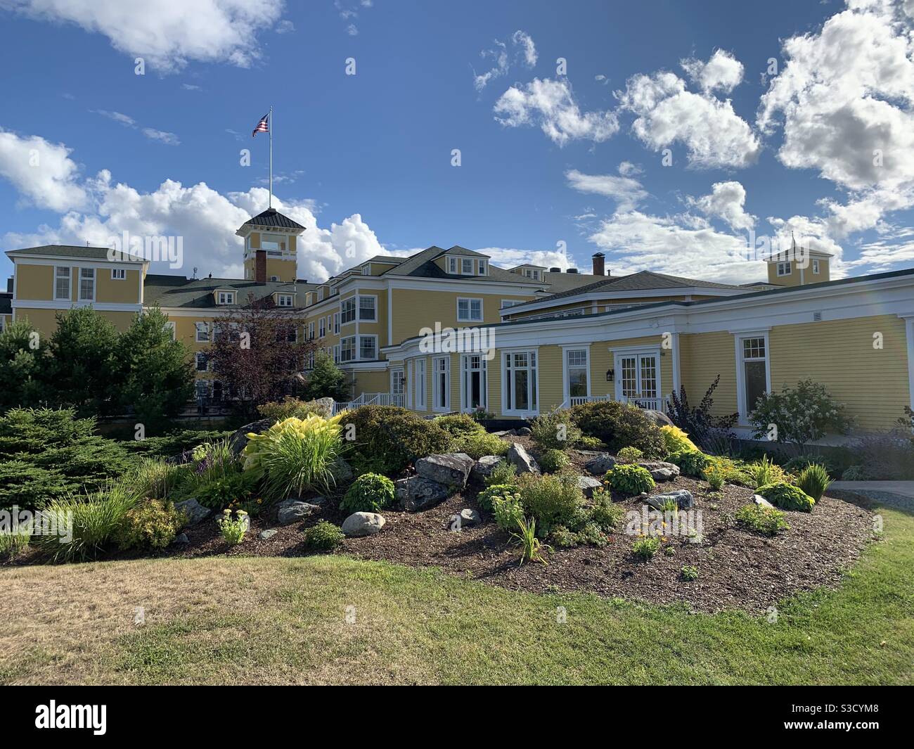 A back view of the Mountain View Grand Resort, Whitefield, New
