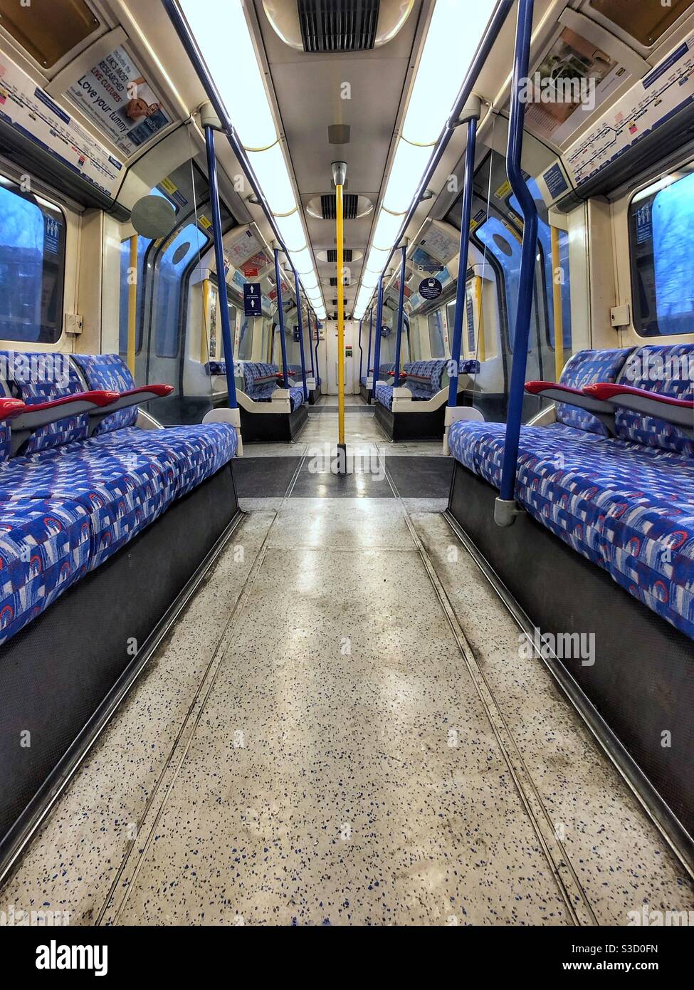 Empty tube train - Smartphone Captured Stock Image