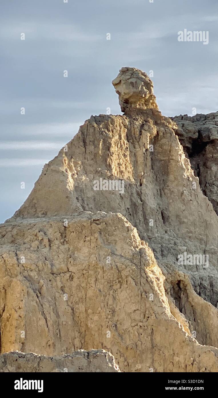 Rock formations in the Badlands National Park, South Dakota, USA Stock Photo