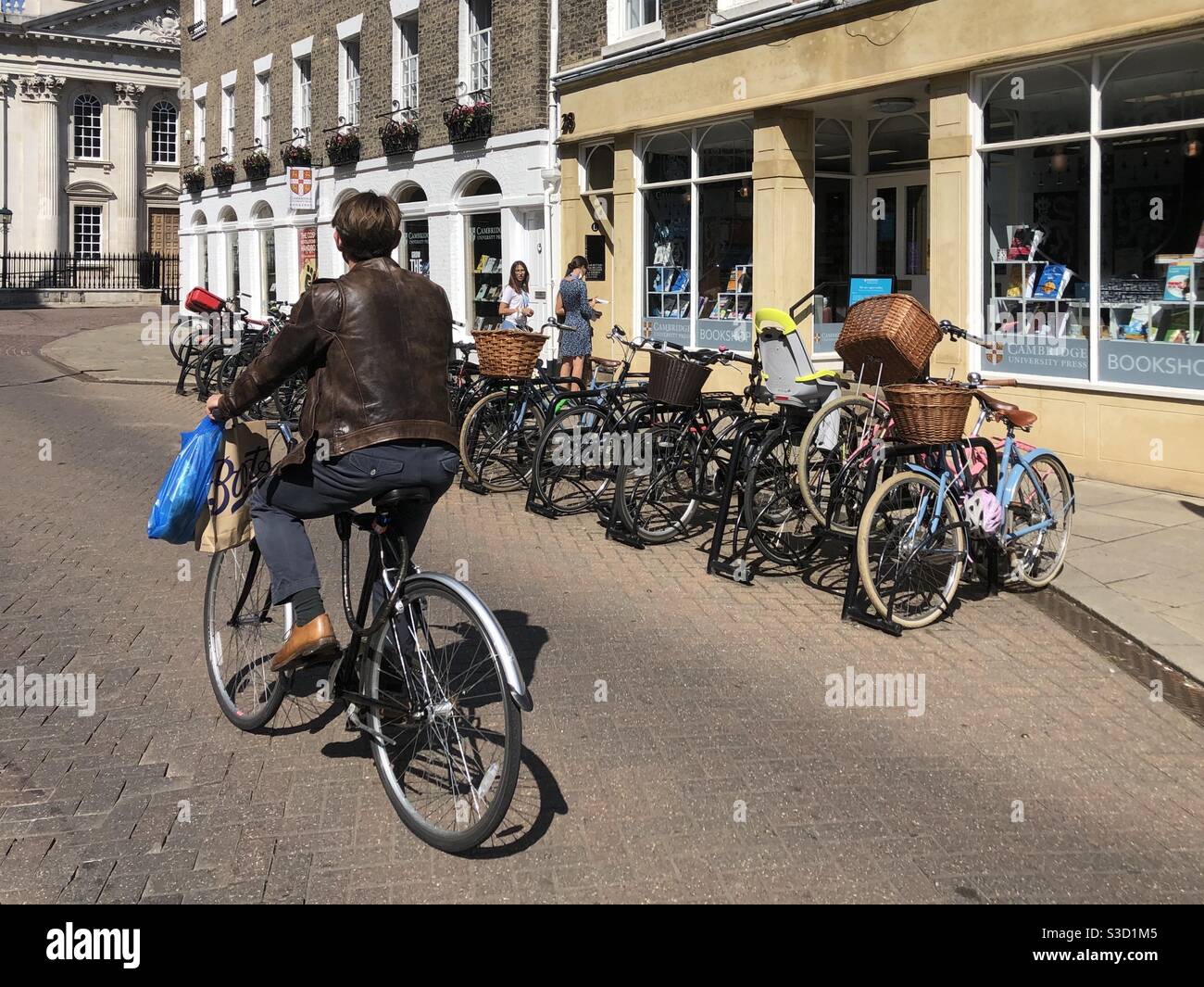 Cyclist in Cambridge - Smartphone Captured Stock Image
