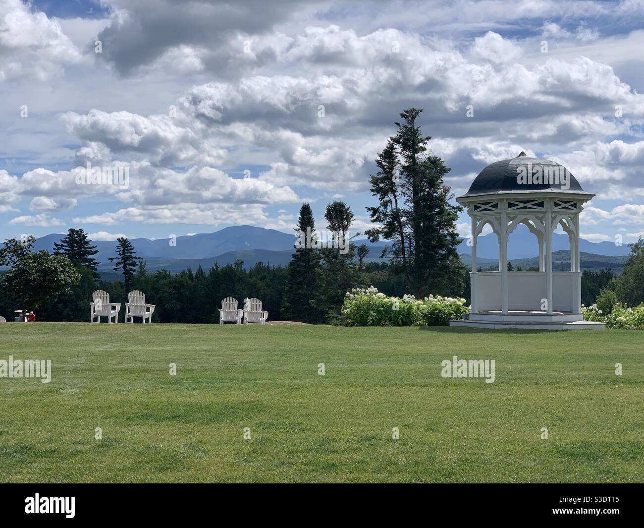 Grounds of the Mountain View Grand Resort, Whitefield, New Hampshire, United States - Smartphone Captured Stock Image