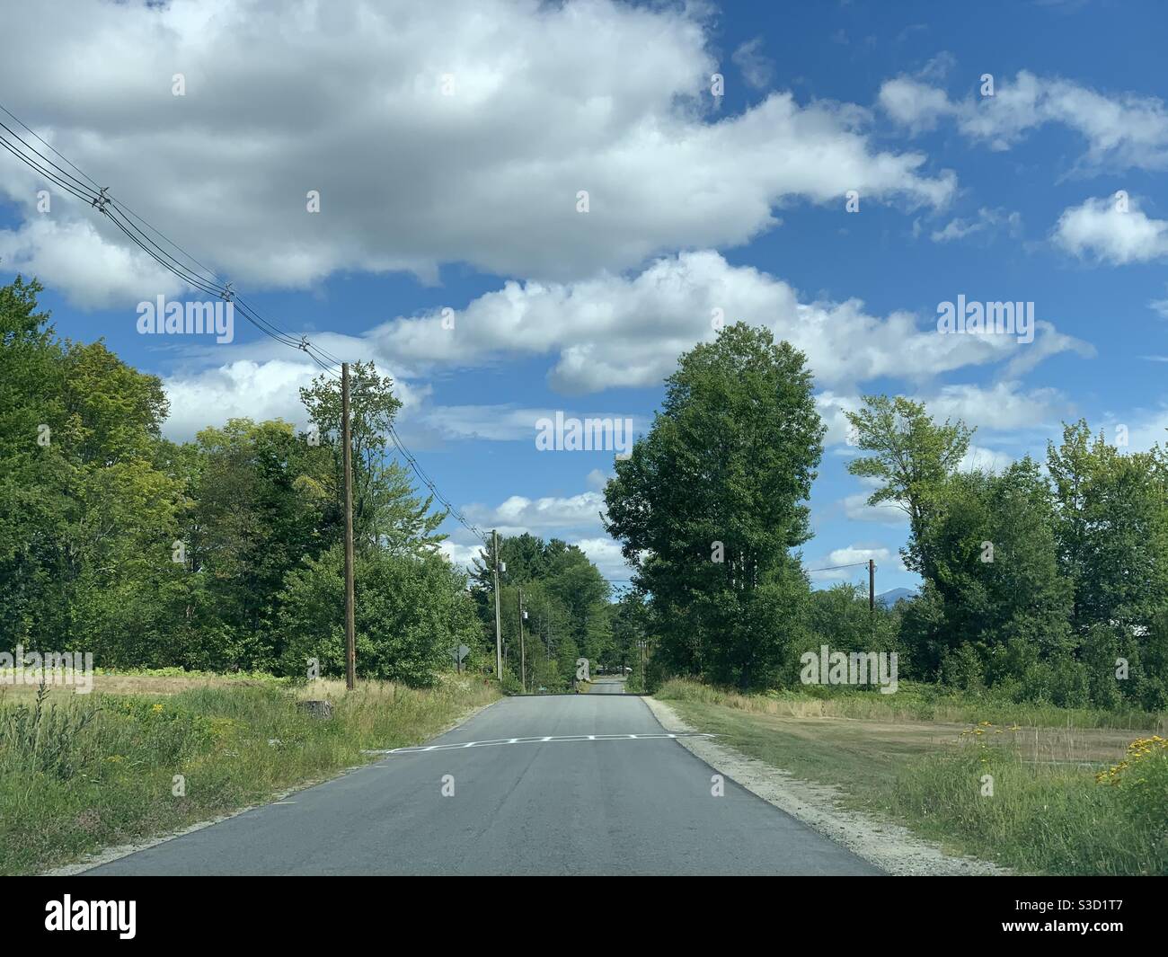 Driving in Whitefield, New Hampshire, United States Stock Photo
