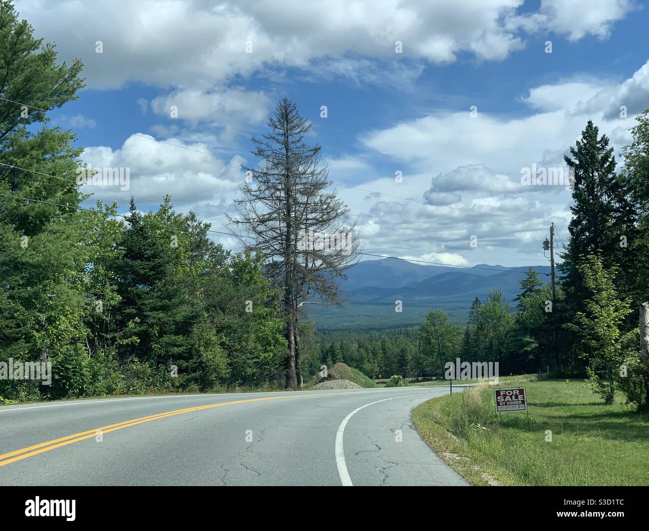 Driving in Whitefield, New Hampshire, United States Stock Photo