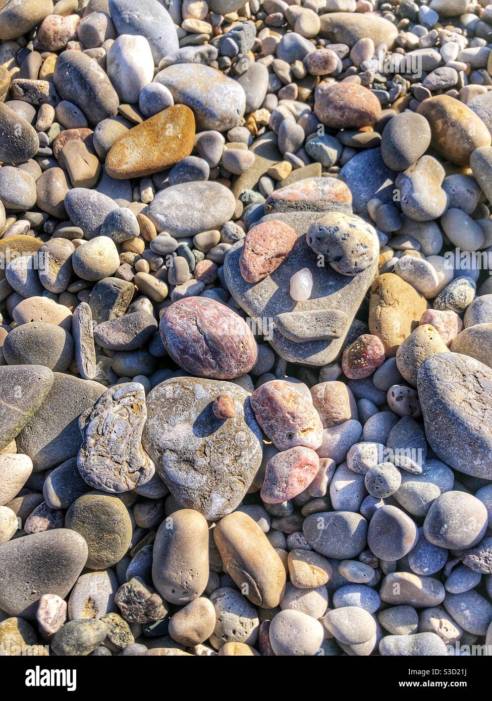 Stone art on the waterfront. - Smartphone Captured Stock Image
