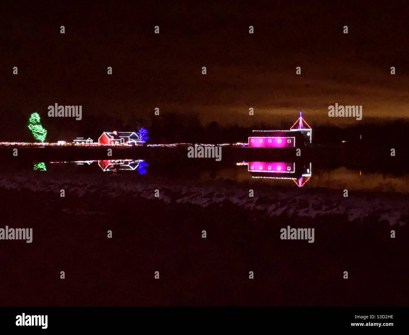 Upper Canada Village December 2017 Christmas Lights Stock Photo Alamy