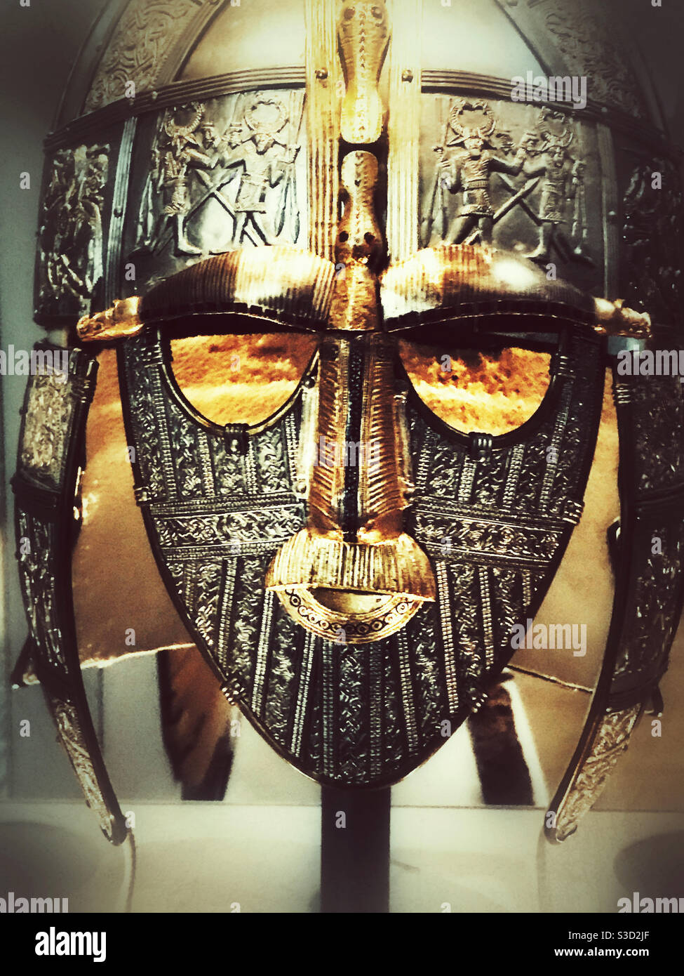 The Anglo-Saxon helmet found at Sutton Hoo - Smartphone Captured Stock Image