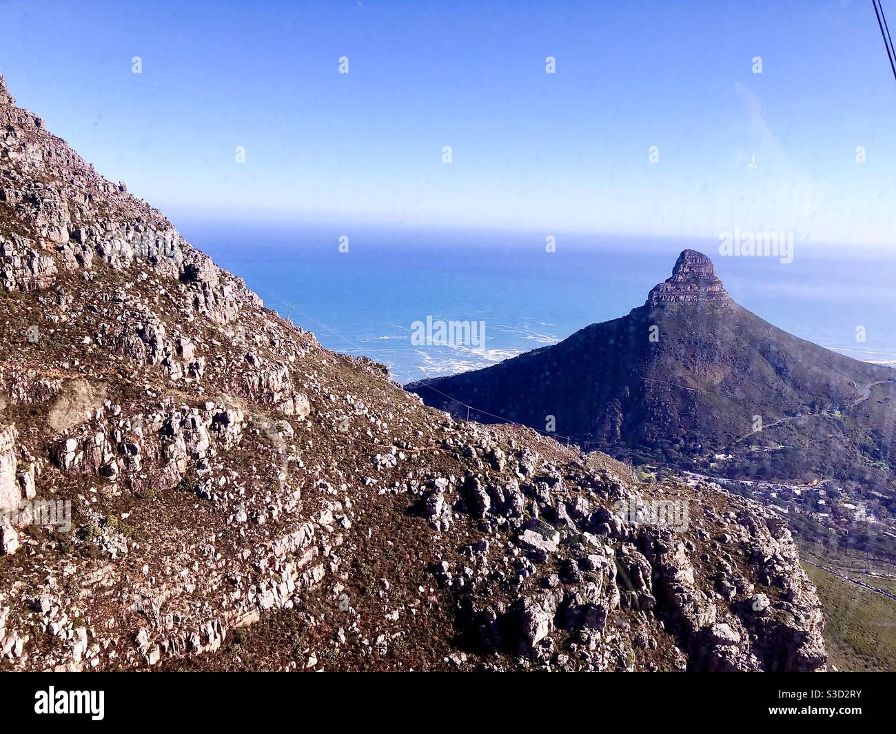 Table mountain national park with a view of devil”s peak ,Capetown,South Africa Stock Photo