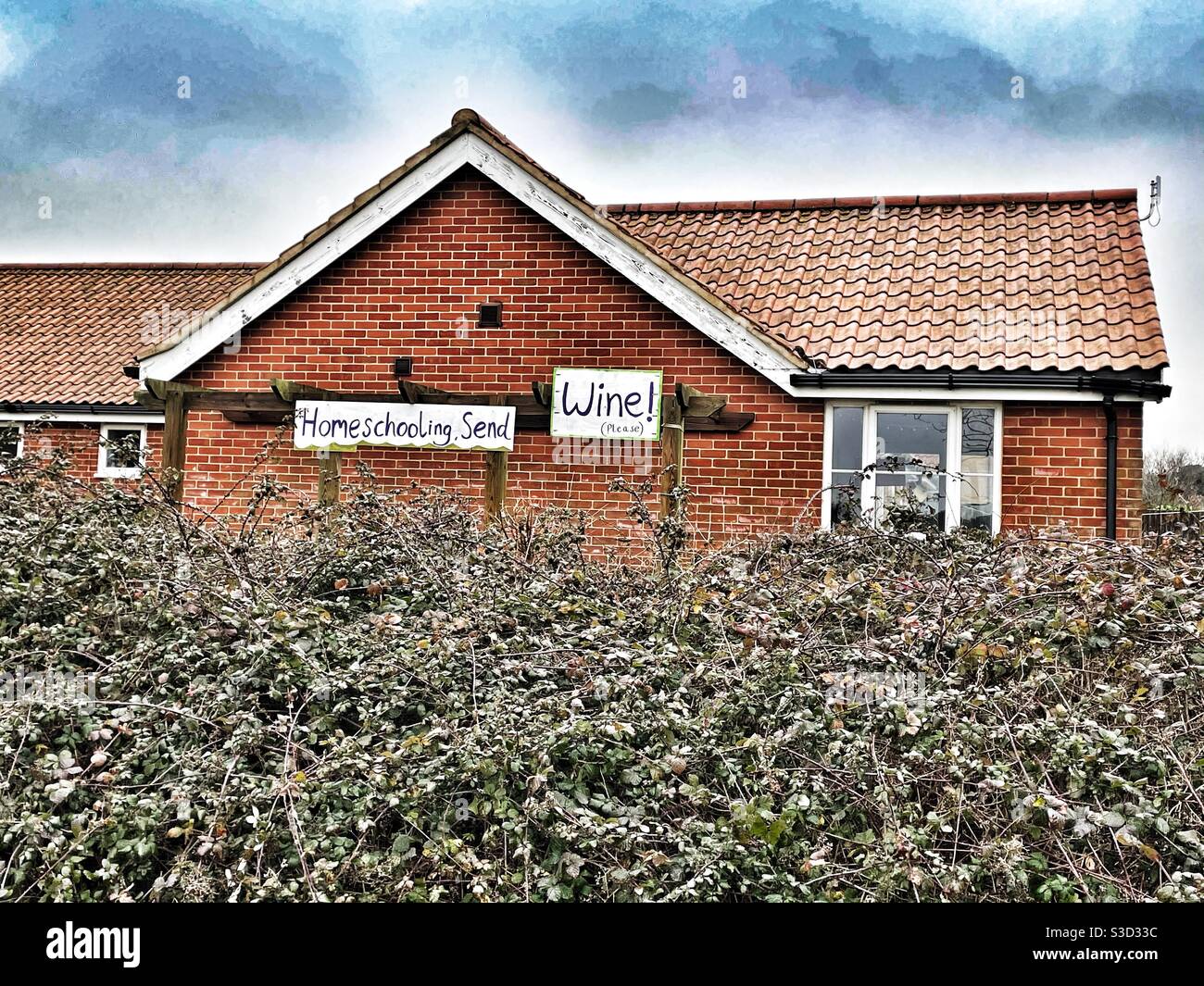 Home schooling send wine! - Smartphone Captured Stock Image