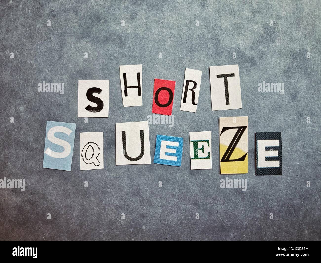 the Word Short squeeze - Smartphone Captured Stock Image
