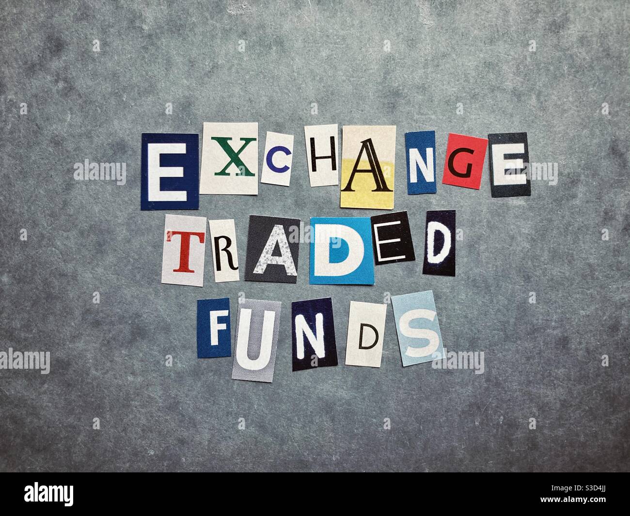 Exchange traded funds ETF Stock Photo