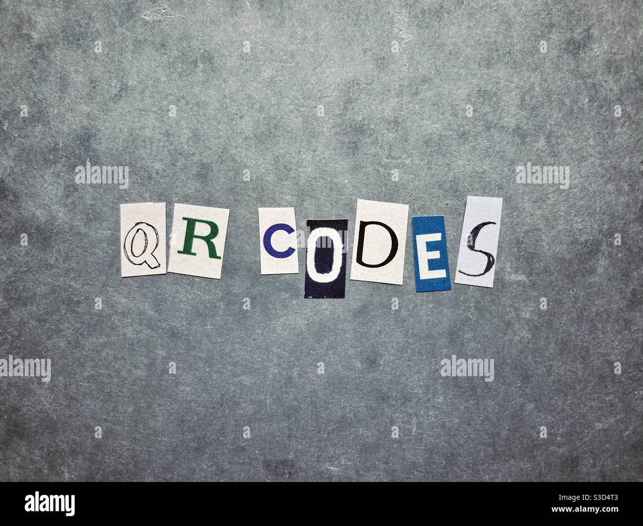 Qr codes word concept - Smartphone Captured Stock Image
