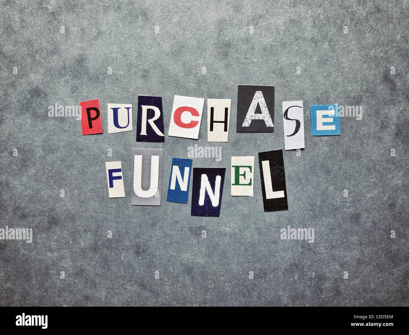Purchase funnel concept word - Smartphone Captured Stock Image