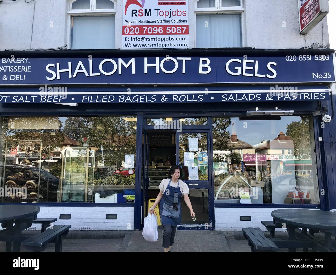 Bagel shop in Gants Hill - Smartphone Captured Stock Image