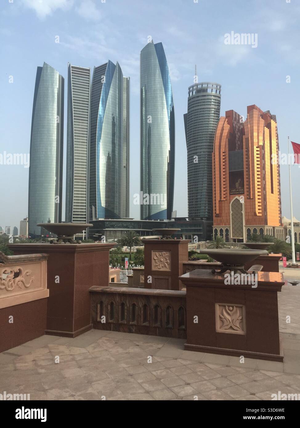 Abu dhabi view from Emirates Palace Stock Photo