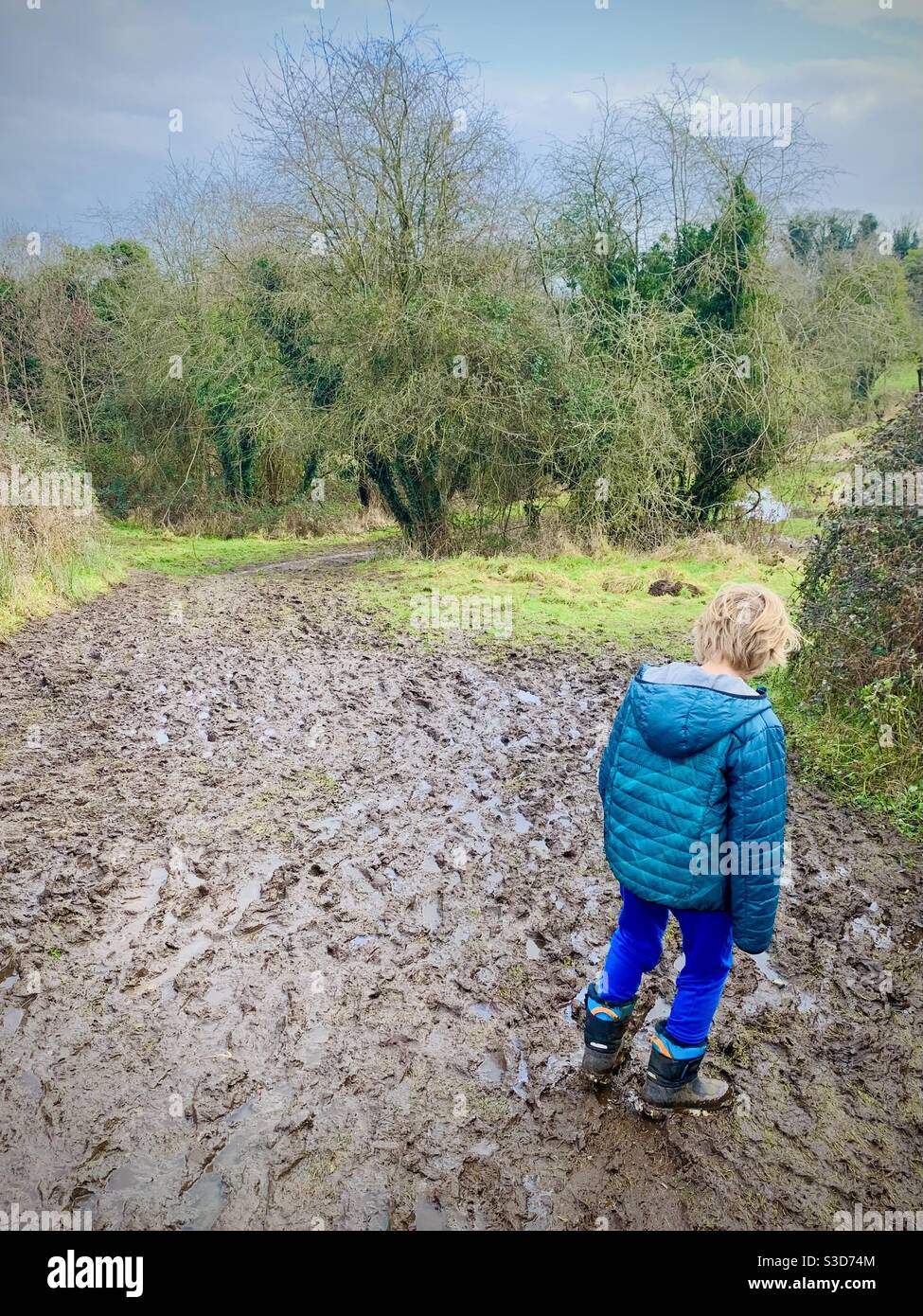 Muddy walk - Smartphone Captured Stock Image