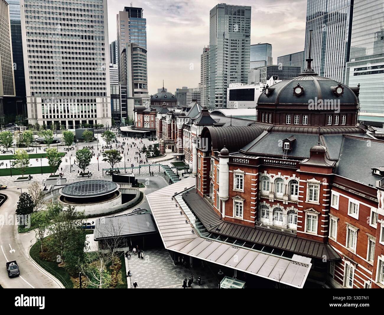 Tokyo station, Marunouchi gate, Japan, historic brick building designed by Tatsuno Kingo in the Taisho period - Smartphone Captured Stock Image
