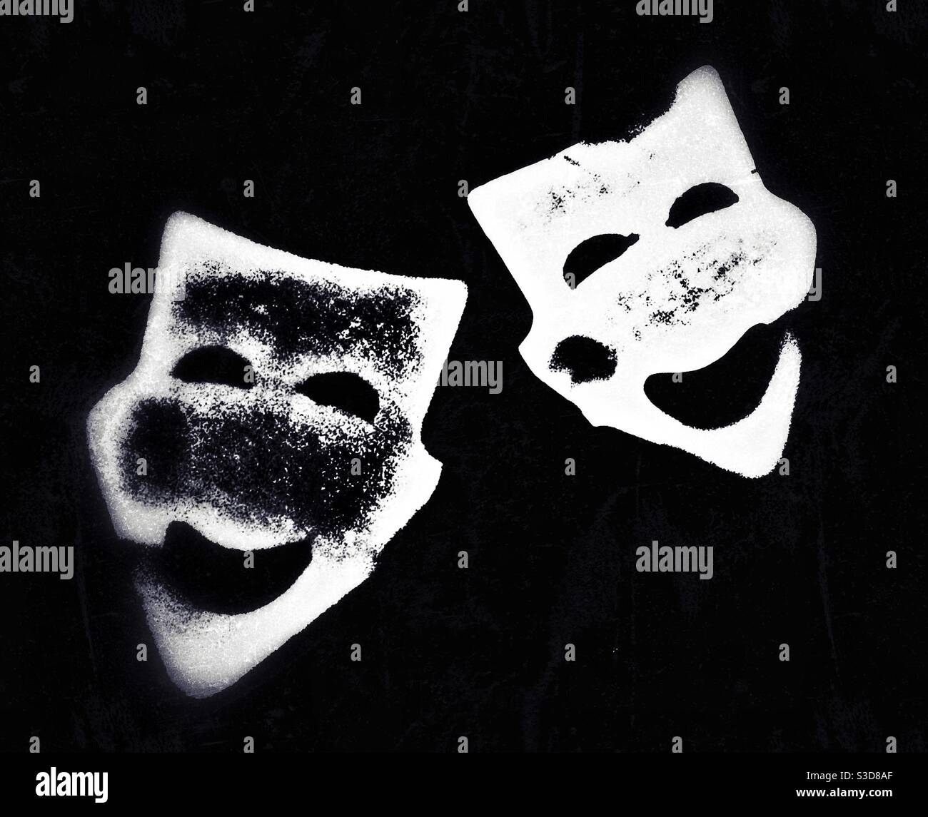 Carnival Masks in black and white Stock Photo
