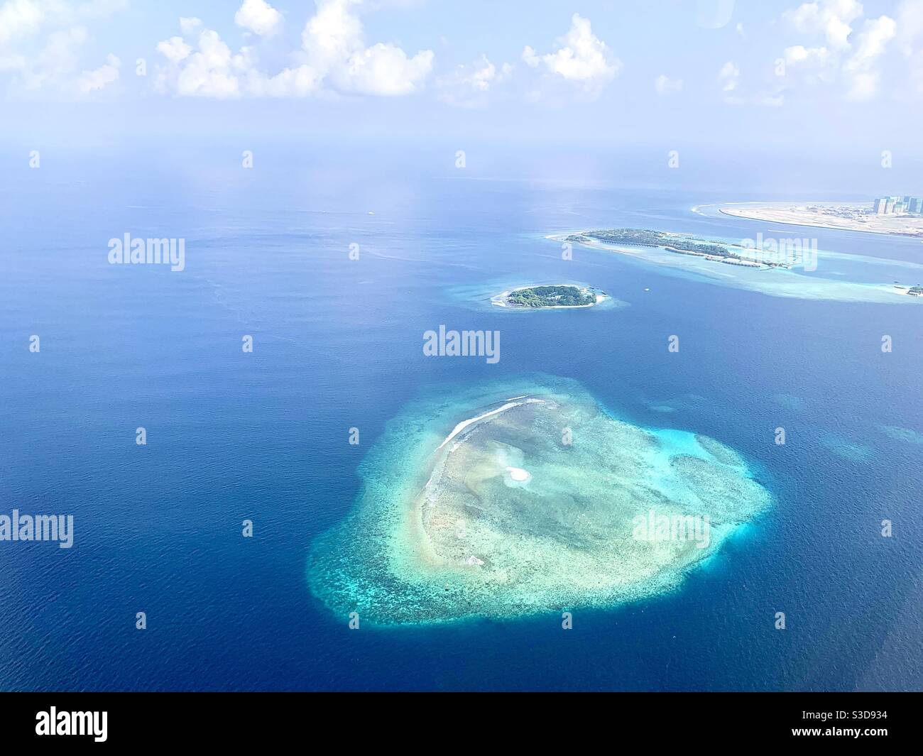 Aerial picture of Maldives Stock Photo