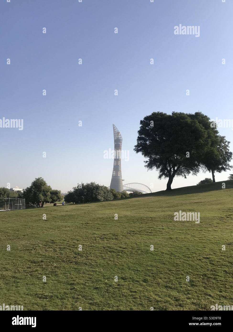 The Torch surrounded by Aspire Park in Doha, Qatar - Smartphone Captured Stock Image